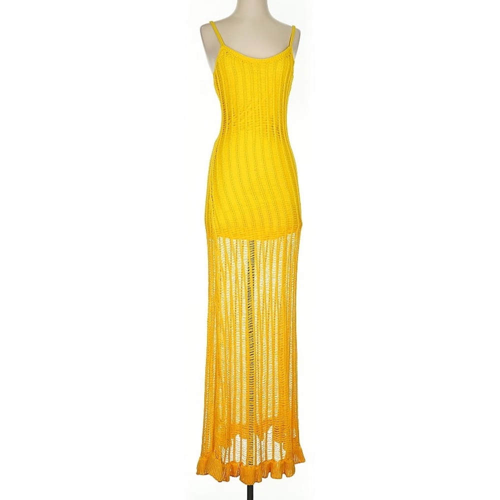 SIMON MILLER X MANGO YELLOW CROCHET MAXI DRESS